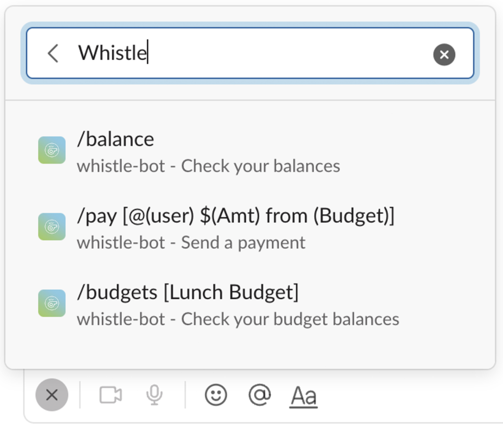 Whistle Payments Slack Integration 1