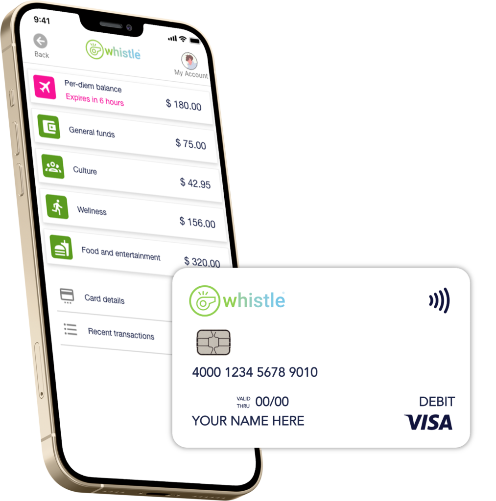 Whistle Payments Mobile Screen with Card