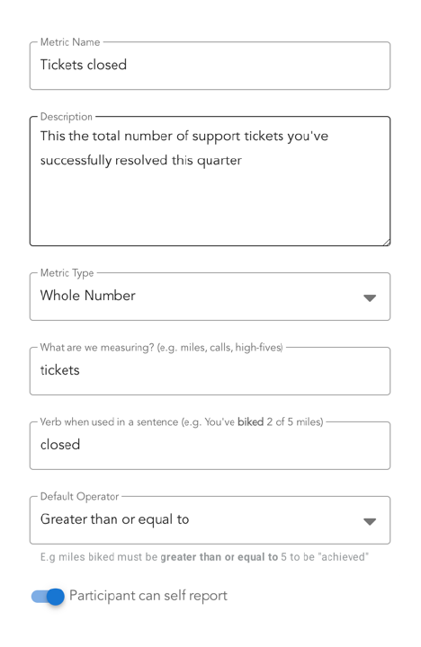 Metric builder in Whistle